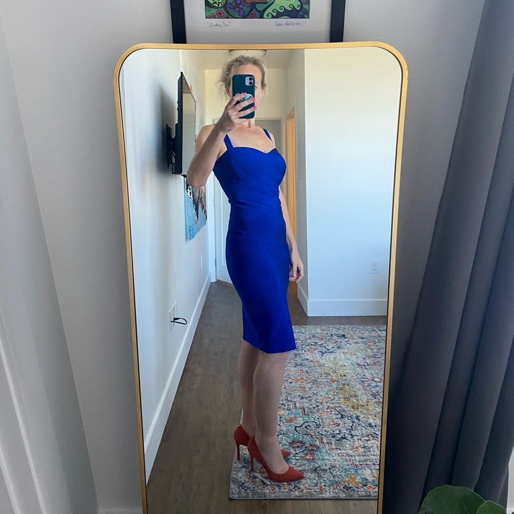 Heidi Bandage Mini Dress - Royal Blue SZ Large - Picture 5 of 11